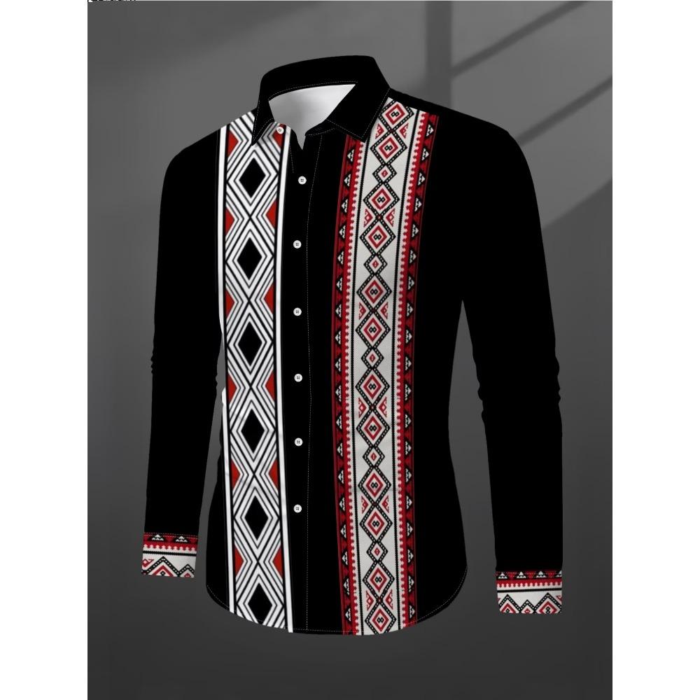 Новая Мужская Рубашка с Длинным Рукавом, Белый Фон, Цвет Плеч, Барочный Принт, Легкая Роскошь, Приталенный Силуэт, Повседневная Формальная Рубашка