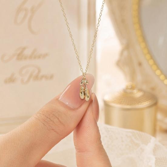 Ballet Shoes Necklace Ballerina Shoes Pendant Necklace Dainty Ballet Dancer