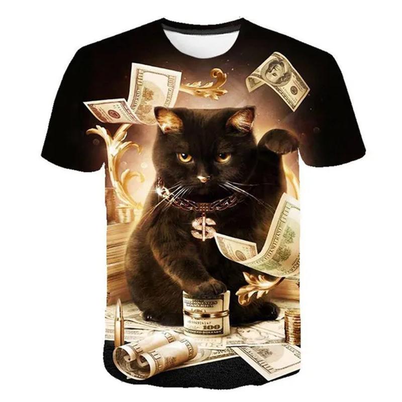 2024 Hot Sale 3d Printing Cute Cat T Shirt Men/women Fashion Short Sleeve Tee Tops Kid Streetwear Casual Harajuku O Neck T-shirt