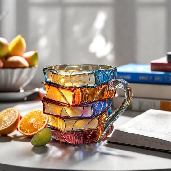 Кружка для кофе Yousheng 3D в форме книги с ложкой, расписанная вручную, кружка в стиле ретро, вдохновленная романом, чашка для горячих и холодных напитков, подарки для книголюбов, для офиса