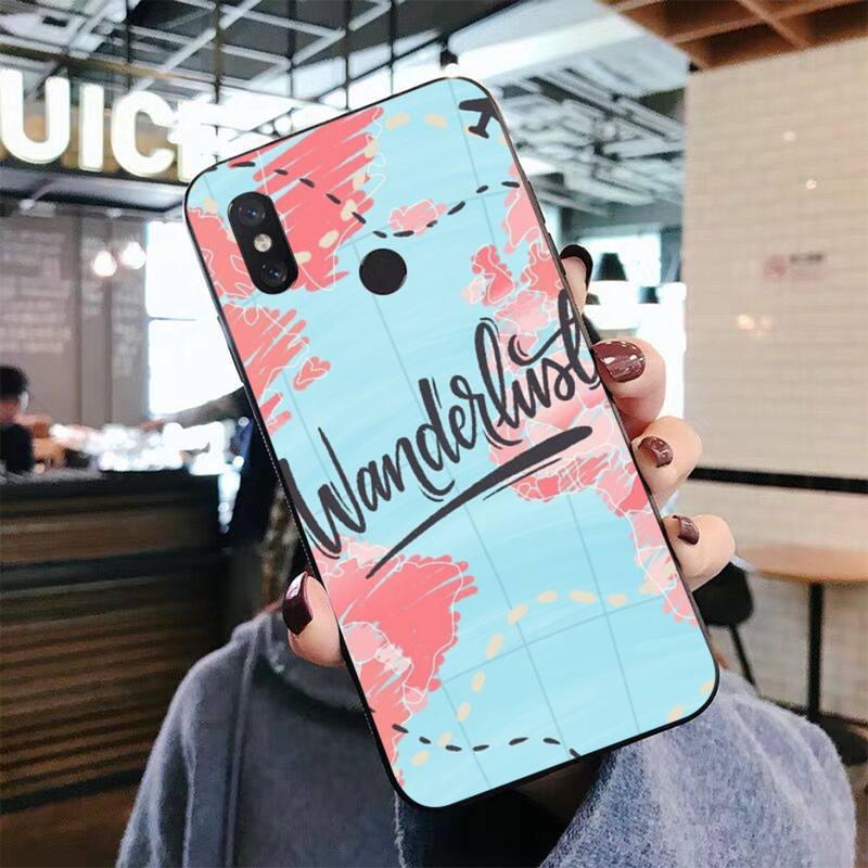 Popular World Map Travel Phone Case for Xiaomi mi 5 6 8 9 10 lite pro SE Mix 2s 3 F1 Max2 3