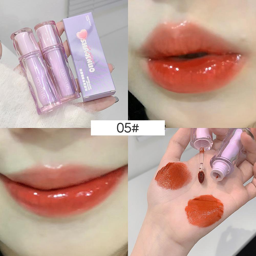 SHAQINUO Sweet Rouge Гидролюминесцентная помада для губ с эффектом ледяного полупрозрачного зеркала, увлажняющая высококачественная помада для губ с медовым эффектом и отбеливающим эффектом