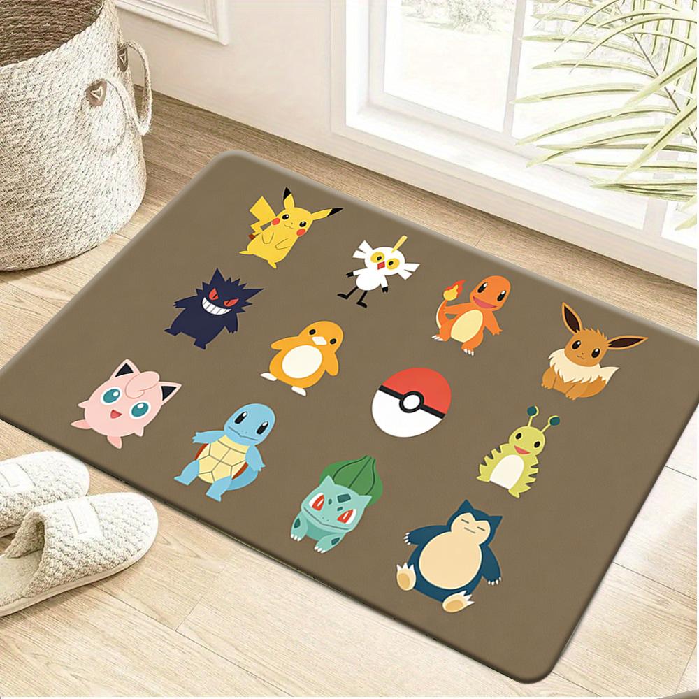 Pixel Style Pokemon Pikachu and Starters Print Non-Slip Doormat for Home Indoor Decor