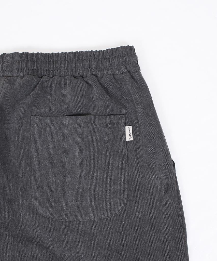 CAMEL WORK Wide Cotton Parachute Pants (Pigment Charcoal)