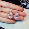 Women's Dangle Earrings With White AAA Cubic Zirconia Shiny Female Accessories High Quality Silver Color Fashion Jewelry