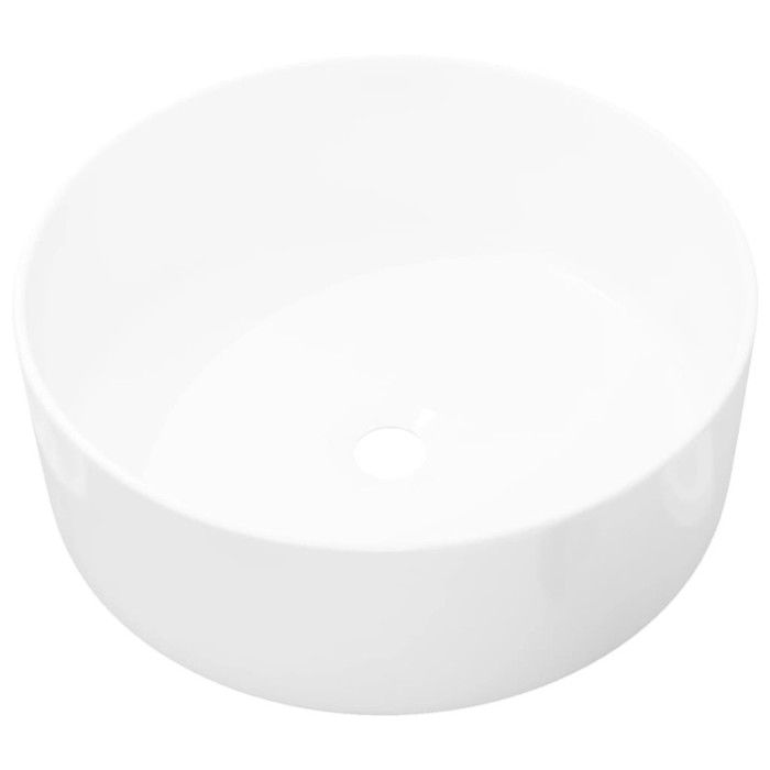 VidaXL Round Ceramic Sink White 40x15 Cm Countertop Basin Bathroom 142342