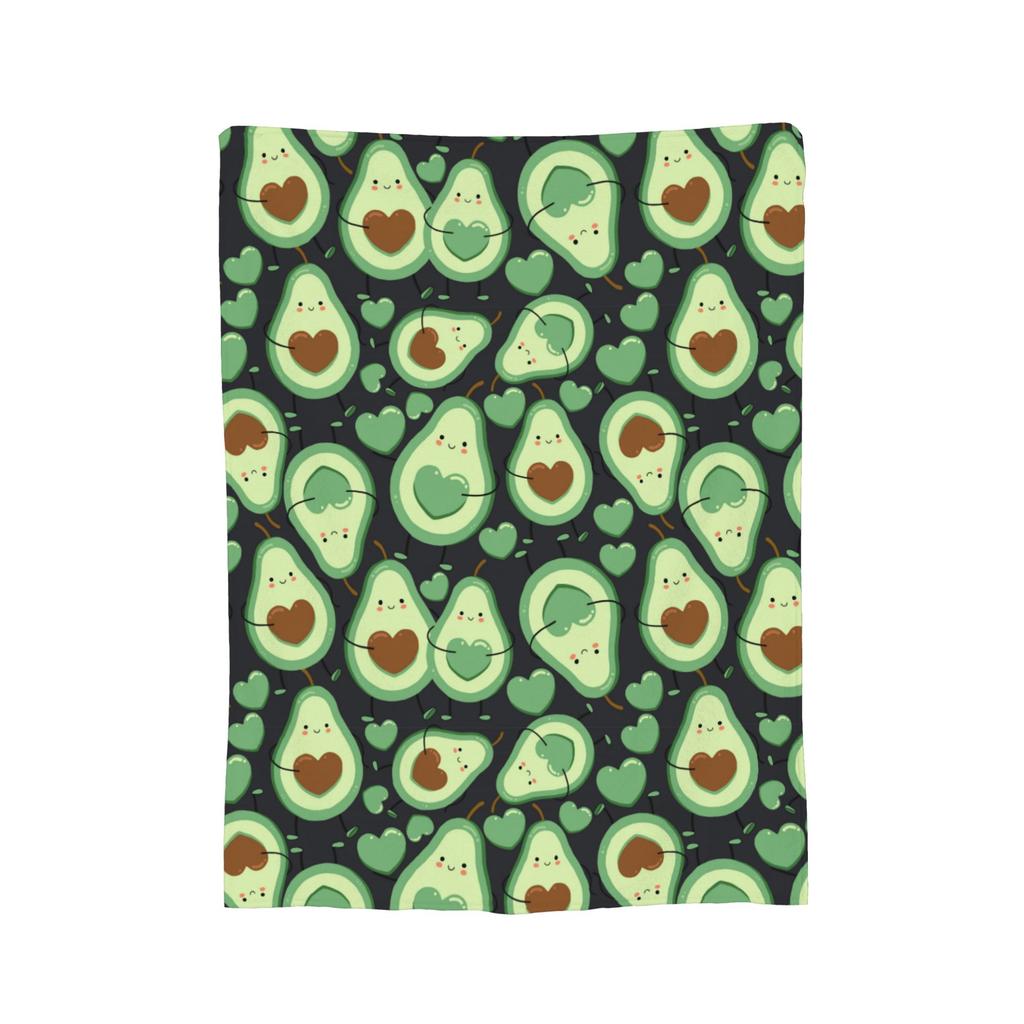 Avocado Fruit Pattern Blanket Fleece Spring/Autumn Multifunction Super Soft Throw Blankets for Home Office Bedspread