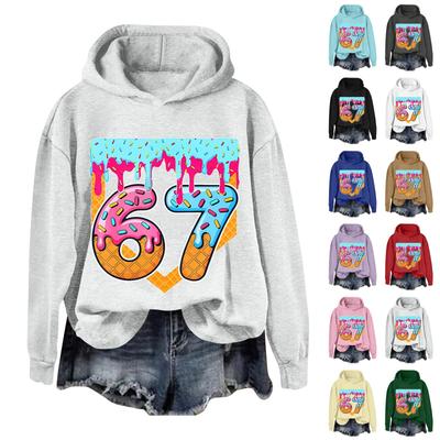 Женская модная повседневная толстовка с длинными рукавами, принтом и капюшоном