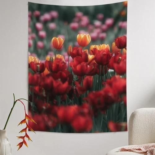 Fashion Home Decoration Tapestry Flower Tulip Pattern Bedroom Living Room Tapestry