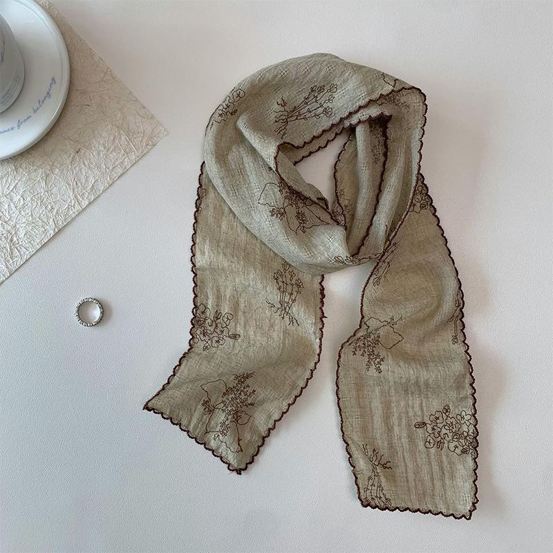 Early Spring Hot Selling New Slim Scarf High-end Versatile Retro Long Strip Neck Protection Multifunctional Fashionable Decoration