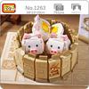 LOZ 1263 Morning Tea Dim Sum Pig Milk Egg Steamed Stuffed Bun Food Model DIY Mini Blocks Bricks Building Toy for Children No Box