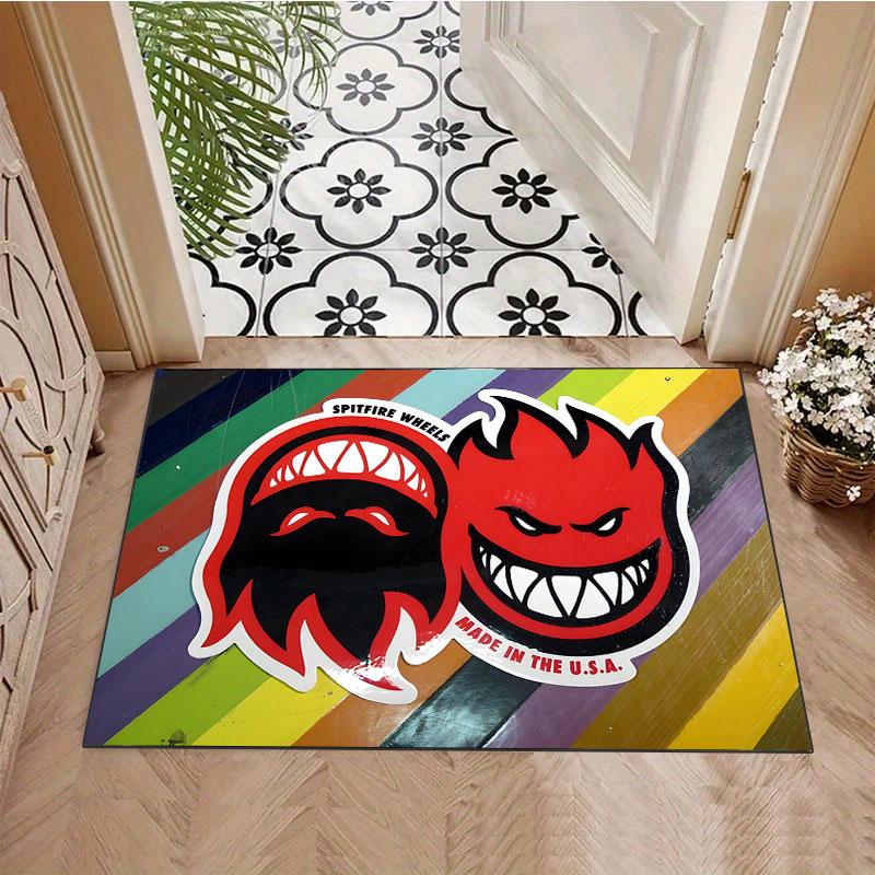 Spitfire "Little Fire Man" logo rug, suitable for living room, bedroom, game room, computer room and home décor.
