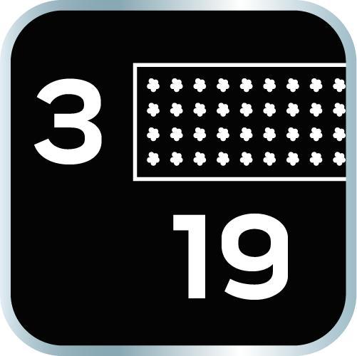 Wire brush, steel wire, 3x19 rows, with scraper