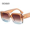 SO & EI модные квадратные солнцезащитные очки женские оттенки UV400 ретро заклепки украшения мужские трендовые солнцезащитные очки