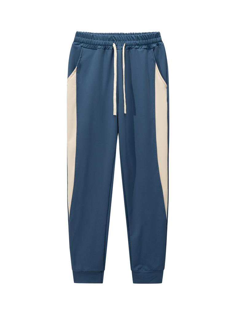 Casual Loose Drawstring Pants Mens Autumn Fashion Side Striped Patchwork Trousers Men Leisure Lace-up Pants Streetwear