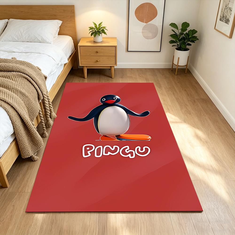 Pingu Arctic Adventure Washable Door Mat Compact Foldable Construction Stain-resistant Surface Office & Lounge Rug Minimalist Modern Style