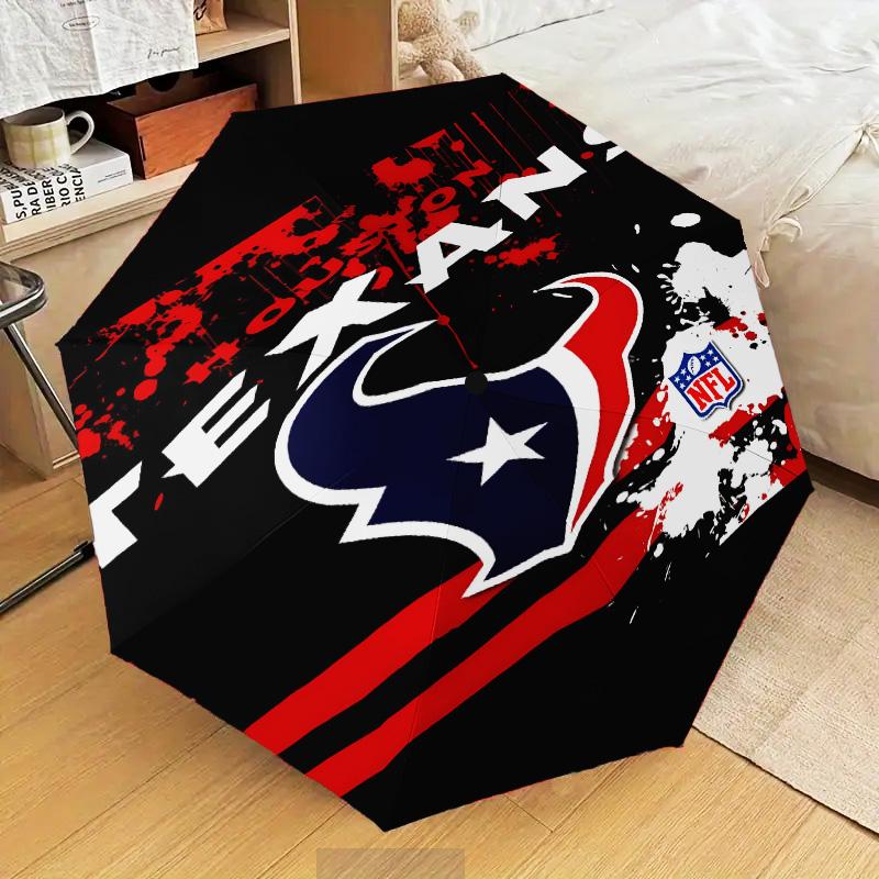 basketball Texans Logo Umbrella Folding umbrella, automatic umbrella 8-Frame for Travel, camping Use Gift for Halloween Christmas