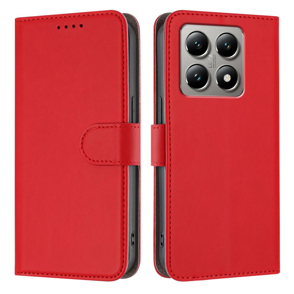 For Xiaomi 15T Leather Case Solid Color Phone Cover with Wallet