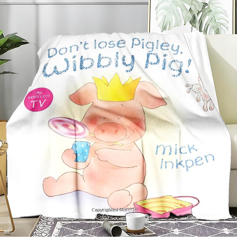 Wibbly Pig Adventure Blanket Flannel Throw for Sofa, Indoor, Camping, Living Room, Office, Chair, And Bed Soft Birthday Gift