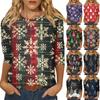 Рубашки с рукавом 3/4 для женщин, футболки с графическим принтом, блузки, повседневные базовые топы, пуловеры