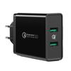 Настенное зарядное устройство для телефона 2x USB-A 36 Вт QC3.0 черное