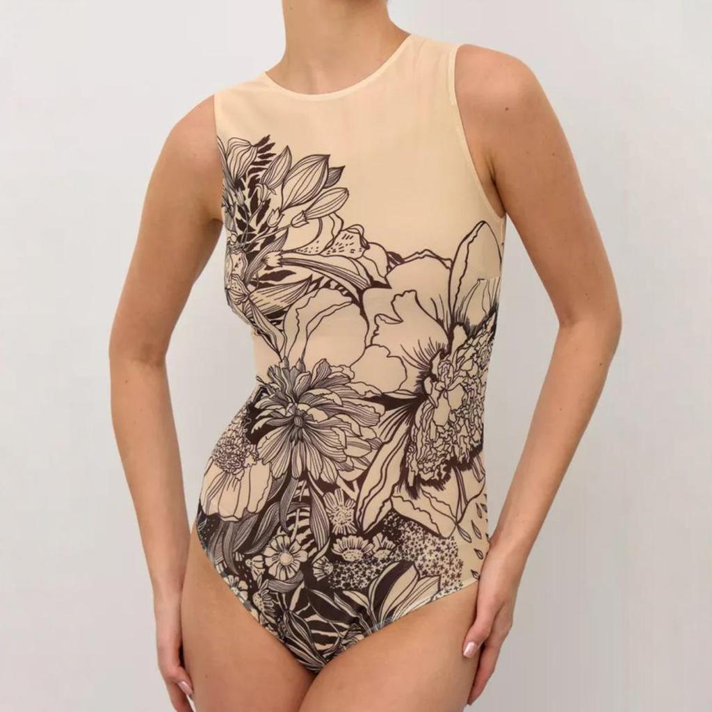 Женский многоцветный сетчатый купальник с длинным рукавом для защиты от солнца