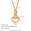 MamacitaSlay 316L Stainless Steel Hand Holding CZ Pendant Necklace 18K Gold Plated Waterproof Jewelry For Women Unique Gift