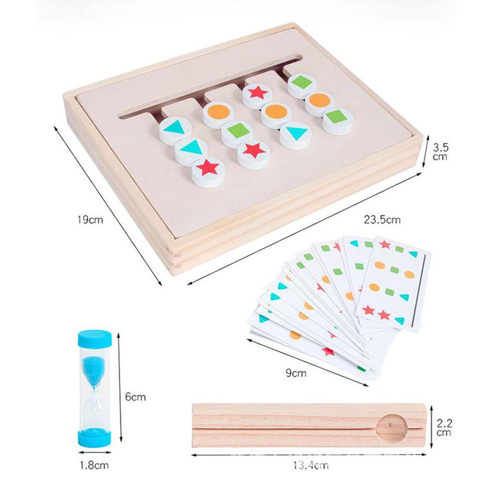 Kids Wooden 4 Colors Game Board Logic Thinking Orientation Training Blocks Early Learning Toy