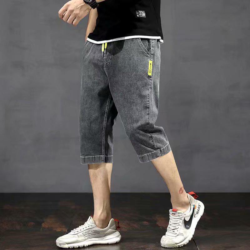 Мужские модные облегающие шорты из рваного денима с вышивкой