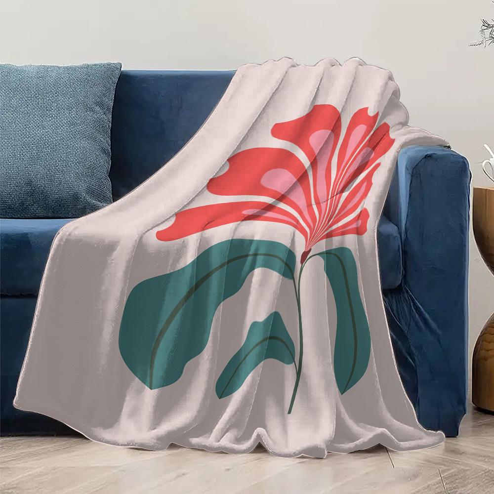 Vibrant Floral Design Throw Blanket Decorative Bed Sofa Cover for Women Teens Gift