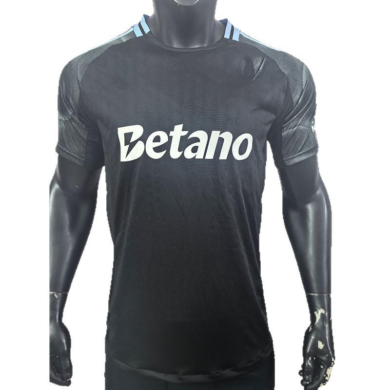 Aston Villa 2025-2026 Mens Home Away Soccer Jersey Short Sleeve Bamboo Fiber Football Shirt