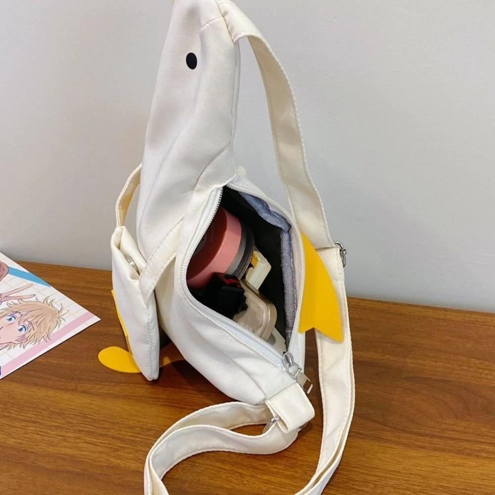 Canvas Duck Shoulder Bag Korean Style Cartoon Chest Bag Lovely Funny Duck Crossbody Bag Student
