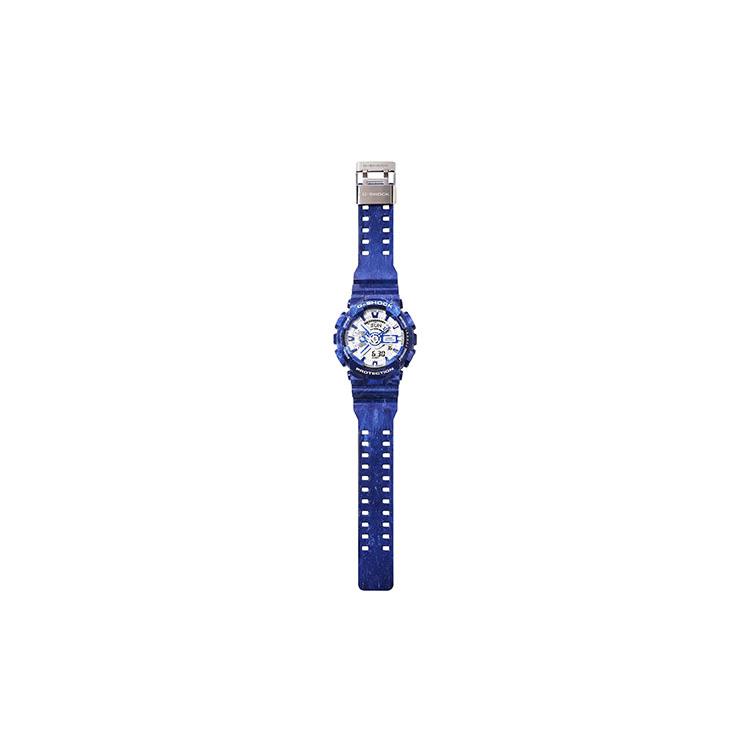 Casio Мужские часы с двойным дисплеем (жидкокристаллический/аналоговый) Серия Синие часы GA-110BWP-2APFQ