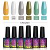 Набор гель-лаков PHOENIXY 8 мл, 4/6 шт., полуперманентные гибридные лаки с УФ-замачиванием для маникюра, базовое верхнее покрытие
