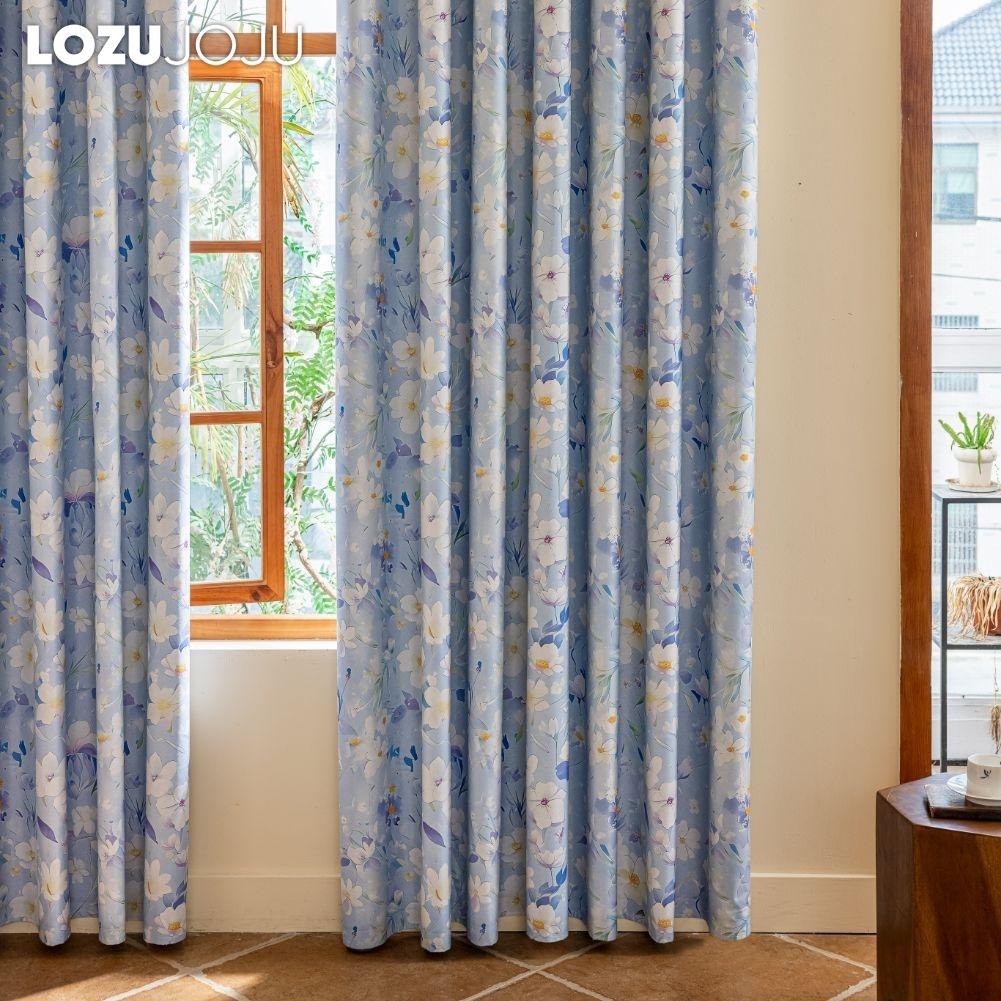 1 шт. LOZUJOJU Шторы в скандинавском деревенском стиле с синим принтом и полными шторами блэкаут для спальни, гостиной, балкона, окна для домашнего декора