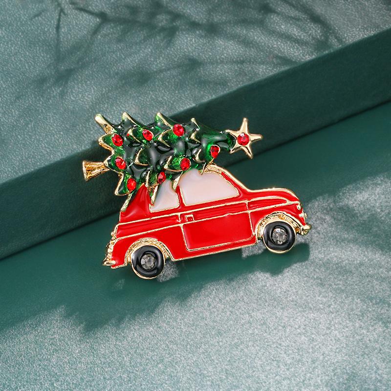 Weiman New European American Style Christmas Cartoon Brooches Includes Christmas Tree Cute Santa Claus Pins Rhinestones All