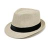 Unisex Woven Straw Fedora Sun Hat - Outdoor Beach Jazz Hat with Sun Protection
