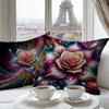 Dreamy Rose Style Pattern Digital Printing Pillow Cover Short Plush Suitable Living Rooms Bedrooms Sofas Throw Cushion Cover