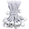 White Ball Bungee Cords,6 Inch Heavy Duty Outdoor Bungee Cord with Balls,Tarp Tie Down Bungee Balls for Shelter,Camping,Cargo,Tent Poles UV Resistant