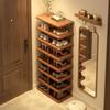 Solid Wood Shoe Rack Home Doorway Multi Layer Storage Fine Small Narrow Shelf Simple Sturdy and Stable Storage Rack Shoe Cabinet