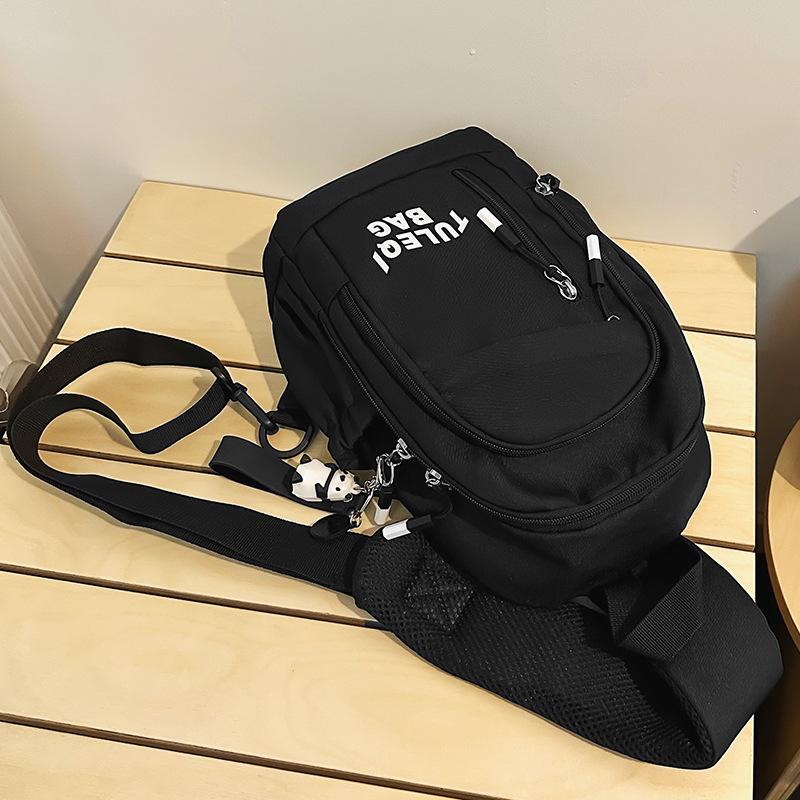 Chest Bag for Women's Burgundy Women's Sports Versatile Trendy Brand Small Backpack Mobile Phone Bag One Shoulder Crossbody Bag