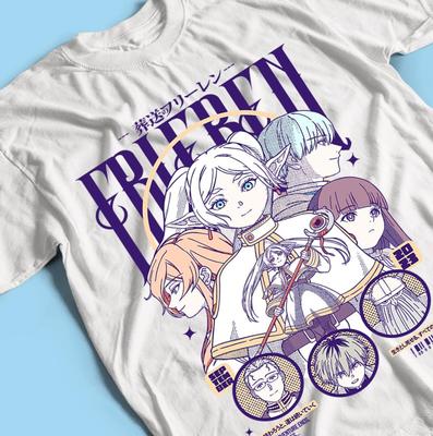 Frieren T-Shirt, Retro Anime Graphic Tee, Vintage Manga Shirt, Anime Girls T-Shirt, Otaku Clothing, Anime Lover Gift, Japanese Manga Tee