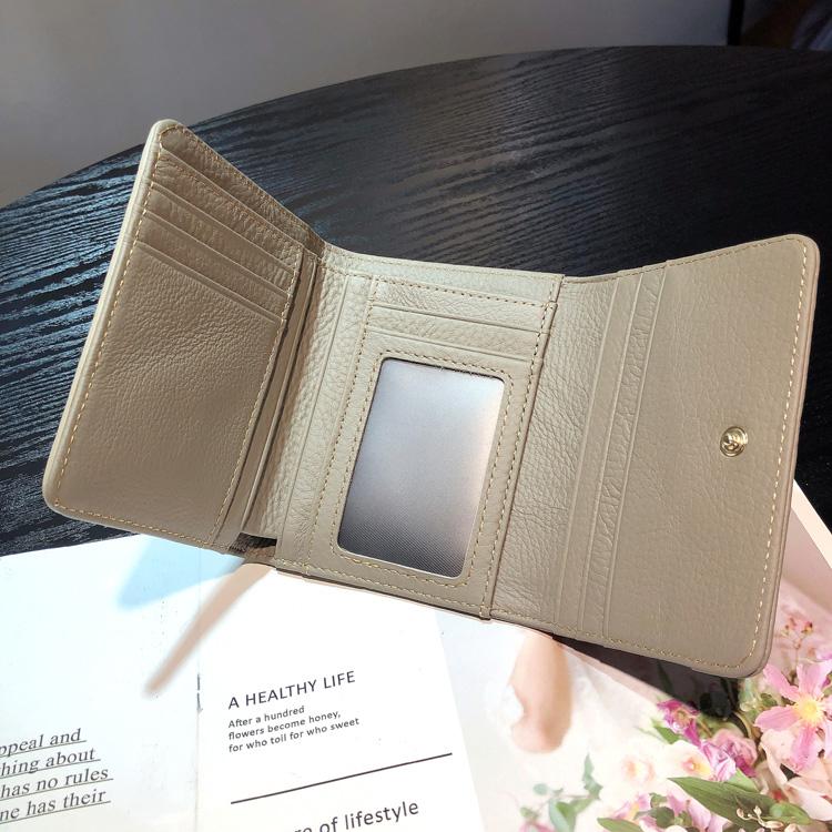2025 New Two-tone Short Wallet Genuine Leather Women Wallets Luxury Cowhide Trifold Purse Branded Design Triumphal Arch Billfold