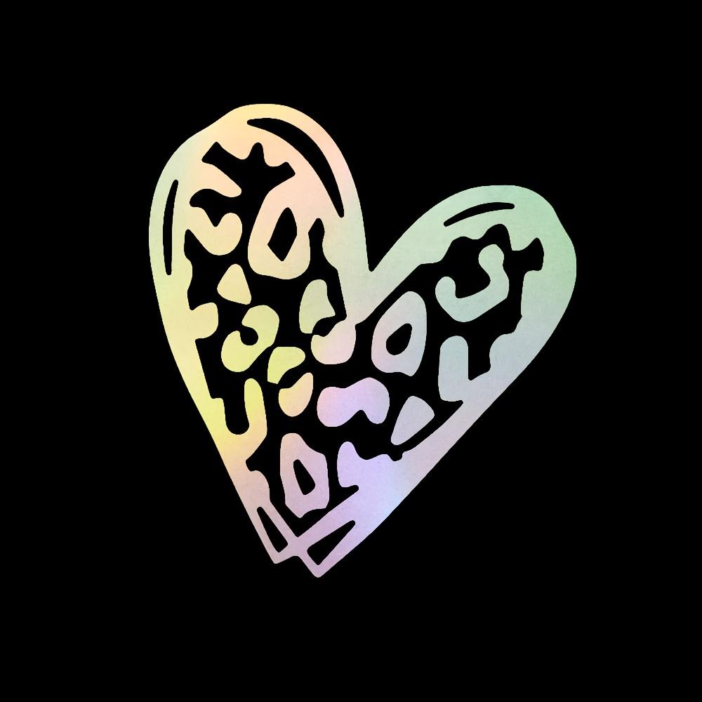 1pc Heart Shaped Leopard Print Car Stickers for Auto Rear Window Windshield Rearview Mirror Bumper Decors Motorcycle Body Decals