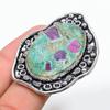 Ruby Fuchsite Lab-Created Handmade 925 Sterling Silver Ring Size 8.5 B3y00