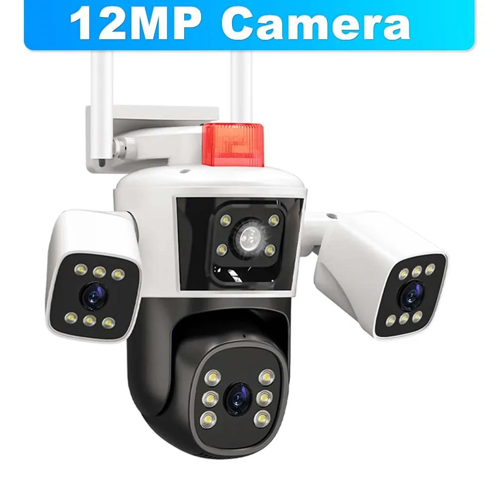 EU 12MP WiFi IP 3 Камеры Наружная Трехлинзовая Панорамный Вид PTZ IP-камера Искусственный Интеллект Отслеживание Защита Безопасности CCTV Видеонаблюдение