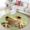 Круглый коврик с рисунком лягушки, Ковер для гостиной, спальни, дивана, игровой комнаты, Декор, Нескользящий коврик для пола, Праздничные подарки и подарки на день рождения