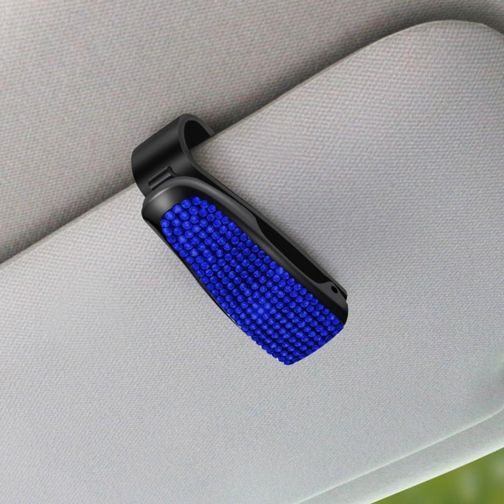 Crystal Sunglasses Clip Portable Sun Visor Mount Car Decoration Car Sunshade Glasses Case Women
