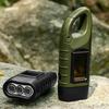 Hand Crank Solar Powered Flashlight Super Bright Compact Size Portable Emergency Rechargeable LED Flashlight Camping Gear