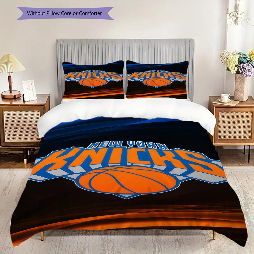 New York Knicks Bold Colors Dynamic Three-piece set(1 * duvet cover + 2 * pillowcase, without core)Duvet cover and pillowcase Soft and comfortable
